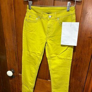 NEW Rare! BLK DNM NYC Skinny Jeans 26/30 Stretch Chartreuse yellow SMS Sample